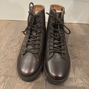 Steve Madden Men's Brown Leather High-Top Shoes